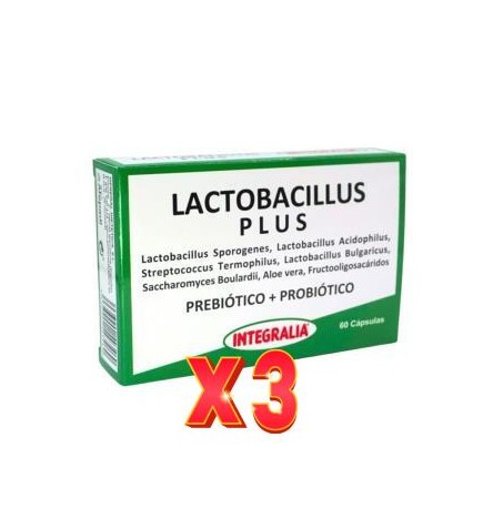 Pack de 3 unidades Lactobacillus Plus 60 Capsulas Integralia