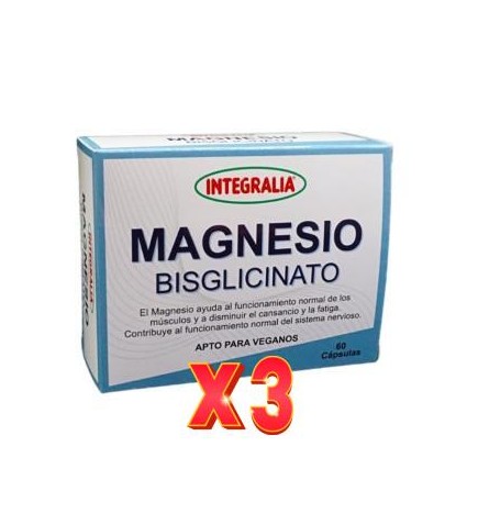 Pack de 3 unidades Magnesio Bisglicinato 60 Cap Integralia