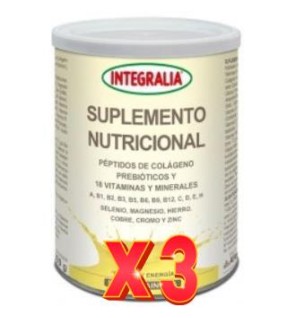 Pack de 3 unidades Suplemento Nutricional Vainilla 300Gr. Integralia