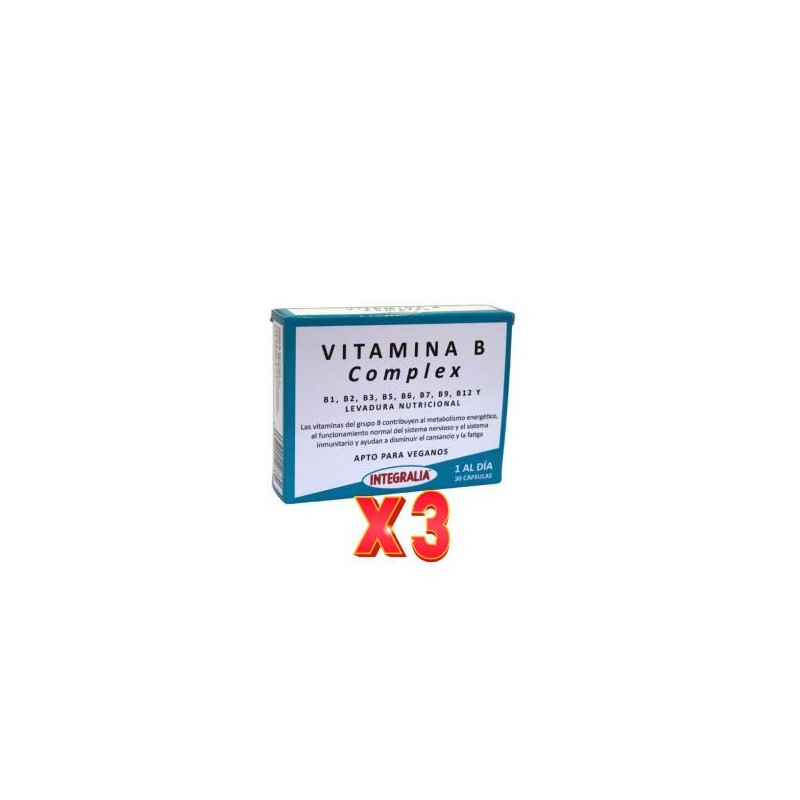 Pack de 3 unidades Vitamina B Complex 30 Capsulas Integralia Pack de 3 unidades Vitamina B Complex 30 Capsulas Integralia