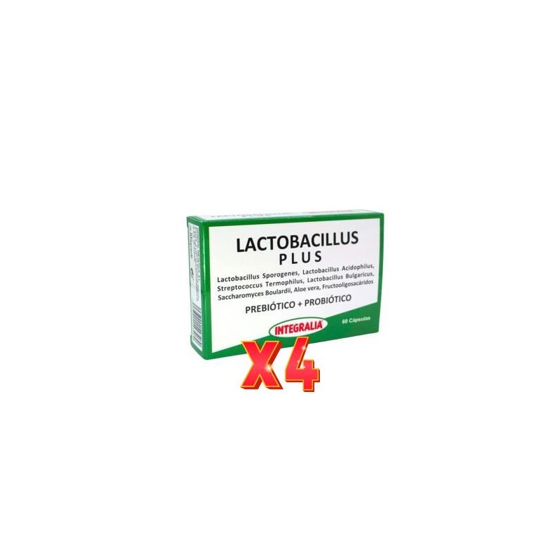 Pack de 4 unidades Lactobacillus Plus 60 Capsulas Integralia Pack de 4 unidades Lactobacillus Plus 60 Capsulas Integralia