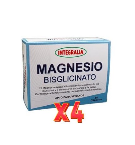 Pack de 4 unidades Magnesio Bisglicinato 60 Cap Integralia
