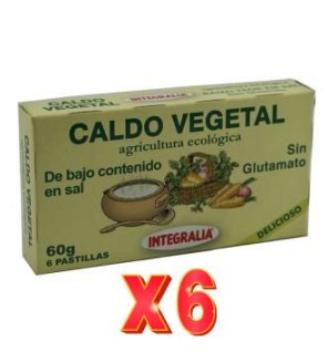 Pack 6 unidades Caldo Vegetal Eco Bajo En Sal 6Pastillas Integralia