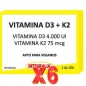 Pack 6 unidades Vitamina D3+K2 30 Capsulas Vegan Integralia