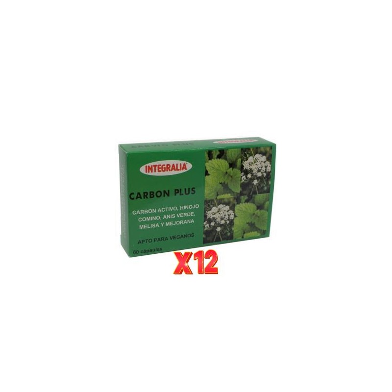 Pack 12 unidades Carbon Plus 60 Capsulas Integralia Pack 12 unidades Carbon Plus 60 Capsulas Integralia