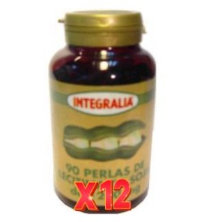 Pack 12 unidades Lecitina De Soja 1200Mg. 90 Perlas Integralia