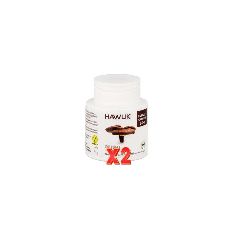Pack de 2 unidades Reishi (Ganoderma Lucidum). Extracto Puro 60 Capsulas vegetales De Hawlik Pack de 2 unidades Reishi (Ganoderma Lucidum). Extracto Puro 60 Capsulas vegetales De Hawlik