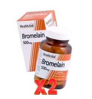 Pack de 2 unidades Bromelina 500 Mg 30 Capsulas vegetales De Health Aid
