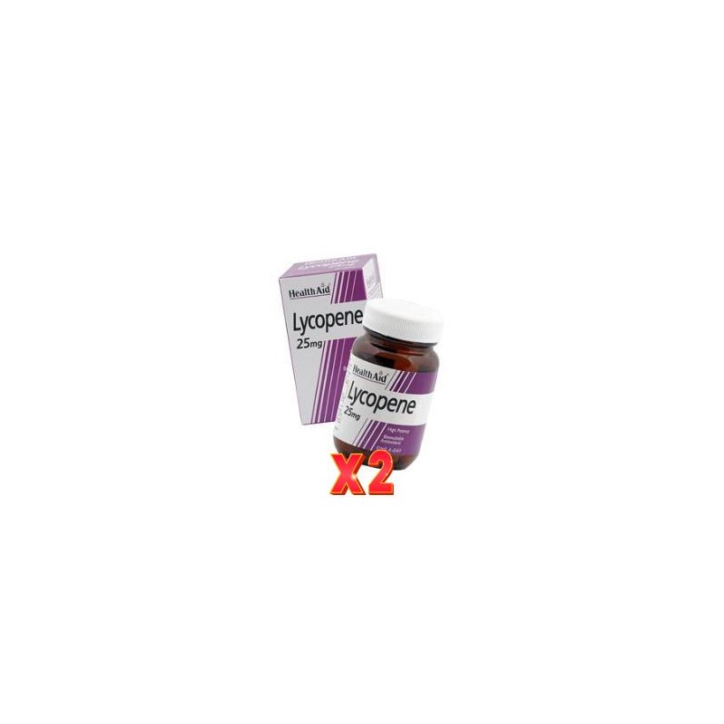Pack de 2 unidades Licopeno 25 Mg 30 Comprimidos De Health Aid Pack de 2 unidades Licopeno 25 Mg 30 Comprimidos De Health Aid