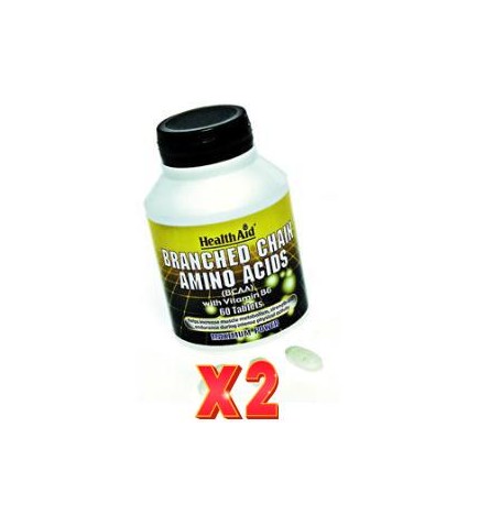 Pack de 2 unidades Bcaa (Aminoácidos Ramificados) 60 Comprimidos De Health Aid