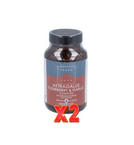 Pack de 2 unidades Astrágalo, Saúco Y Ajo Comprimidoslex 100 Capsulas vegetales De Terranova