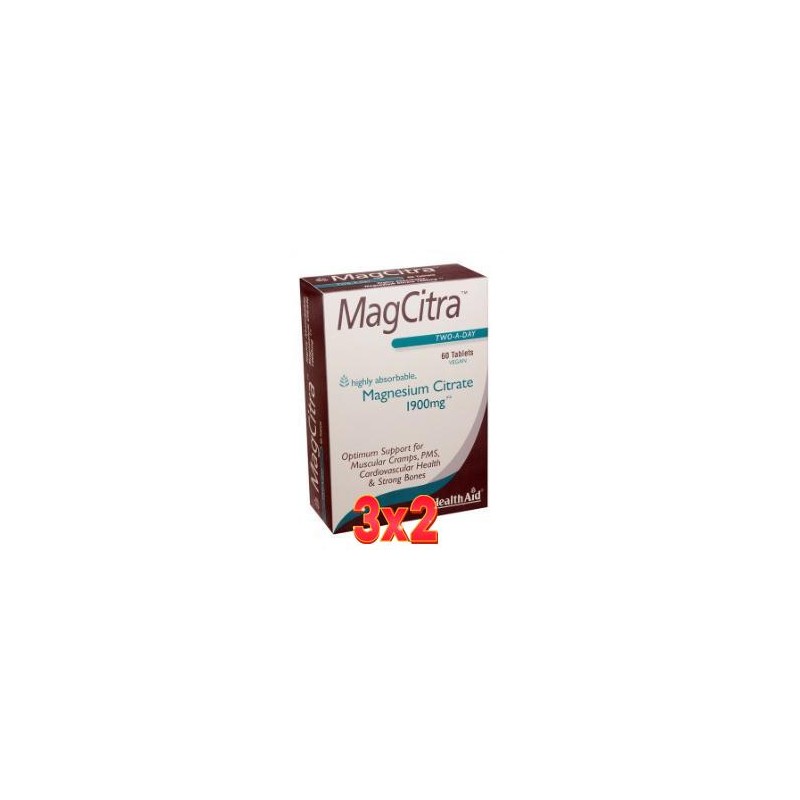 Pack de 3x2 unidades Magcitra 60 Comprimidos De Health Aid