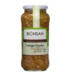 Lentejas Pardinas Cocidas 400 Gramos Eco Bionsan