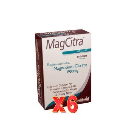 Pack de 6 unidades Magcitra 60 Comprimidos De Health Aid