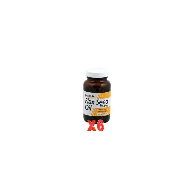 Pack de 6 unidades Aceite De Linaza 1.000 Mg 60 Capsulas vegetales De Health Aid Pack de 6 unidades Aceite De Linaza 1.000 Mg 60 Capsulas vegetales De Health Aid