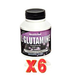 Pack de 6 unidades L-Glutamina 500 Mg 60 Comprimidos De Health Aid