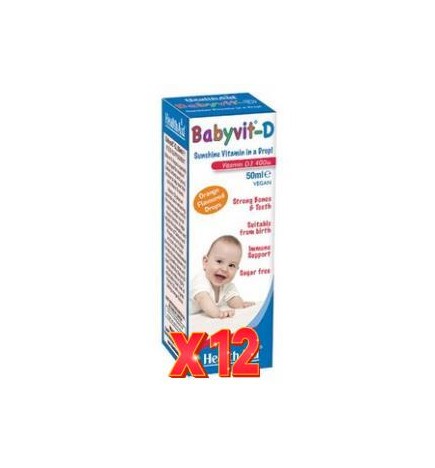 Pack 12 uds Babyvit-D Gotas 50 Ml De Health Aid