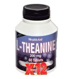 Pack 12 uds L-Teanina 200 Mg 60 Comprimidos De Health Aid