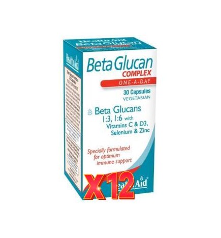 Pack 12 uds Betaglucan Comprimidoslex 30 capsulas De Health Aid