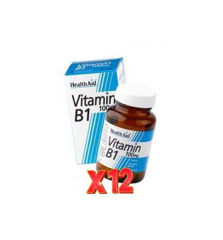 Pack 12 uds Vitamina B1 (Tiamina) 100 Mg 90 Comprimidos De Health Aid