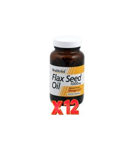 Pack 12 uds Aceite De Linaza 1.000 Mg 60 Capsulas vegetales De Health Aid