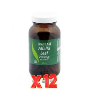 Pack 12 uds Alfalfa (Medicago Sativa) 700 Mg 120 Comprimidos De Health Aid