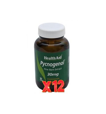 Pack 12 uds Pycnogenol  30 Mg 30 Comprimidos De Health Aid