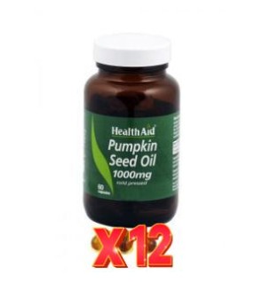 Pack 12 uds Aceite De Semilla De Calabaza 1.000 Mg 60 capsulas De Health Aid