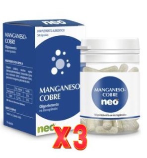 Pack de 3 unidades Manganeso-Cobre Microgranulos Neo 50 Capsulas