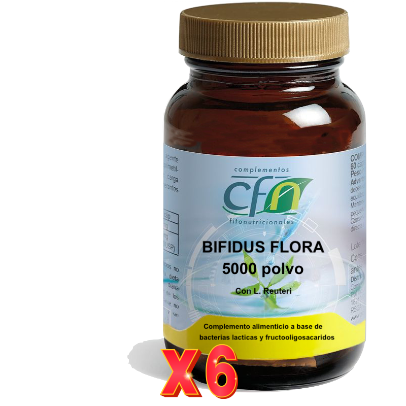 Pack de 6 unidades Bifidusflora 5000 Polvo 100 Gr Cfn