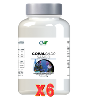 Pack de 6 unidades Coral Calcio Sango 60 Capsulas Cfn