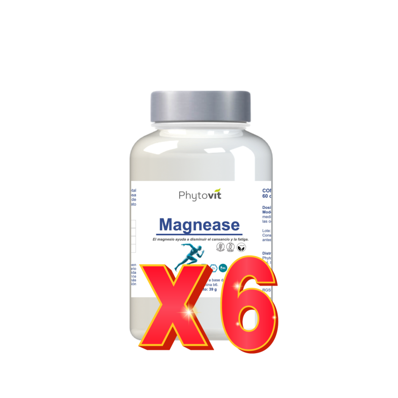 Pack de 6 unidades Magnease 60 Vcaps Phytovit Pack de 6 unidades Magnease 60 Vcaps Phytovit