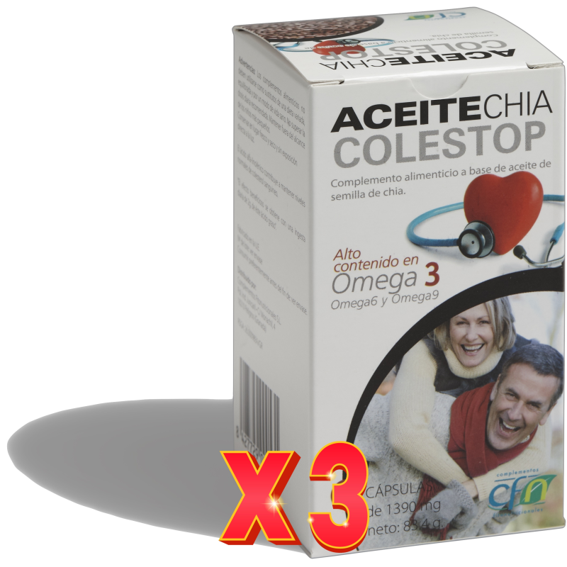 Pack de 3 unidades Aceite Chia 1 Gramos 60 Perlas Cfn