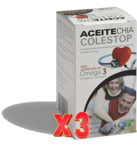 Pack de 3 unidades Aceite Chia 1 Gramos 60 Perlas Cfn