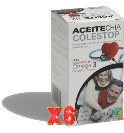 Pack de 6 unidades Aceite Chia 1 Gramos 60 Perlas Cfn