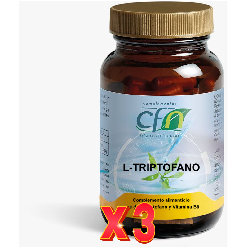 Pack de 3 unidades L Triptofano 60 Capsulas Cfn Pack de 3 unidades L Triptofano 60 Capsulas Cfn