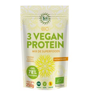 3 Vegan Protein Bio 250 G Sol Natural