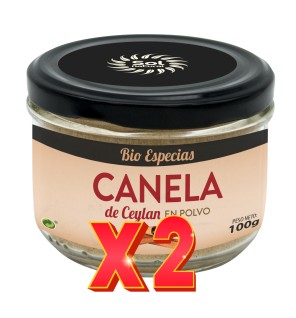 Pack de 2 unidades Canela De Ceylan En Polvo Bio 100 G Sol Natural