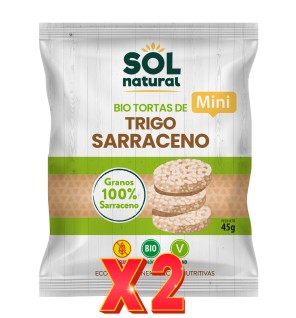 Pack de 2 unidades Mini Tortitas De Trigo Sarraceno Bio 45 G Sol Natural