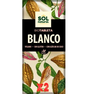Pack de 2 unidades Tableta Chocolate Blanco Bio 70 G Sol Natural