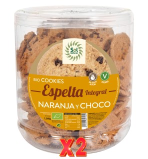Pack de 2 unidades Cookies Espelta Con Naranja Y Choco Bio 1360 G Sol Natural