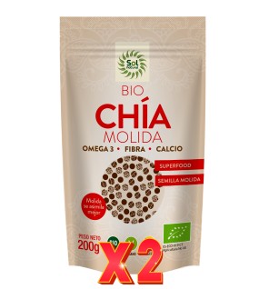 Pack de 2 unidades Semillas De Chía Molidas Bio 200 G Sol Natural