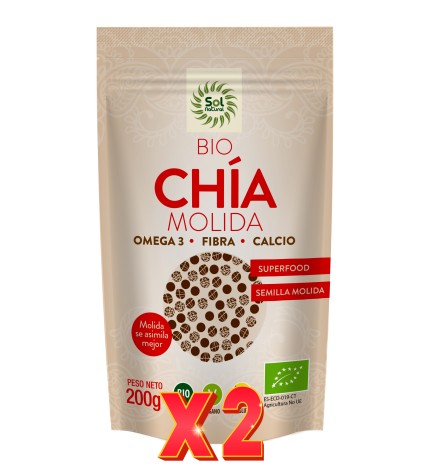 Pack de 2 unidades Semillas De Chía Molidas Bio 200 G Sol Natural