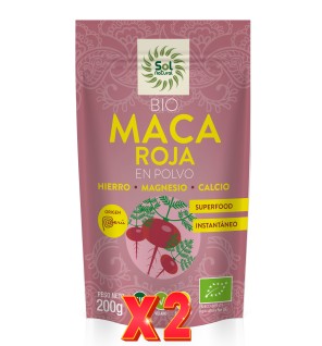 Pack de 2 unidades Maca Roja En Polvo Bio 200 G Sol Natural