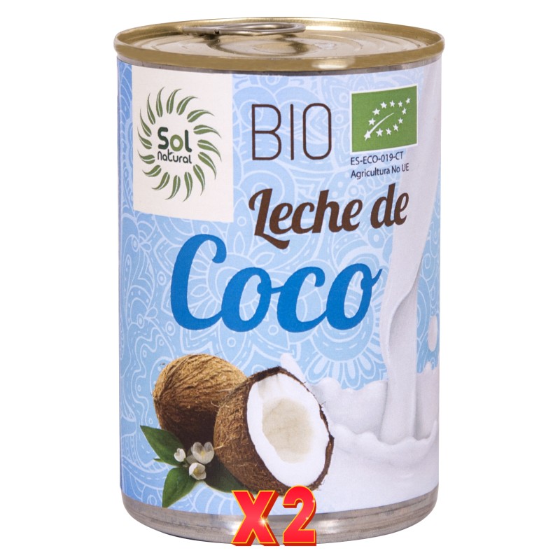 Pack de 2 unidades Leche De Coco Para Cocinar Lata Bio 400 Ml Sol Natural Pack de 2 unidades Leche De Coco Para Cocinar Lata Bio 400 Ml Sol Natural