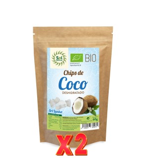 Pack de 2 unidades Chips De Coco Bio Sri Lanka 60 G Sol Natural