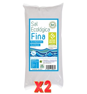 Pack de 2 unidades Sal Fina Del Mediterráneo Bio 1 Kg Sol Natural