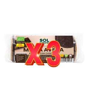 Pack 3 unidades Marías Avena Sin Gluten Bañadas Con Chocolate Bio 245 G Sol Natural
