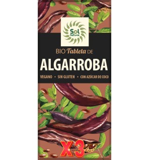 Pack 3 unidades Tableta Algarroba Bio 70 G Sol Natural