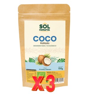 Pack 3 unidades Coco Rallado Bio 150 G Sol Natural